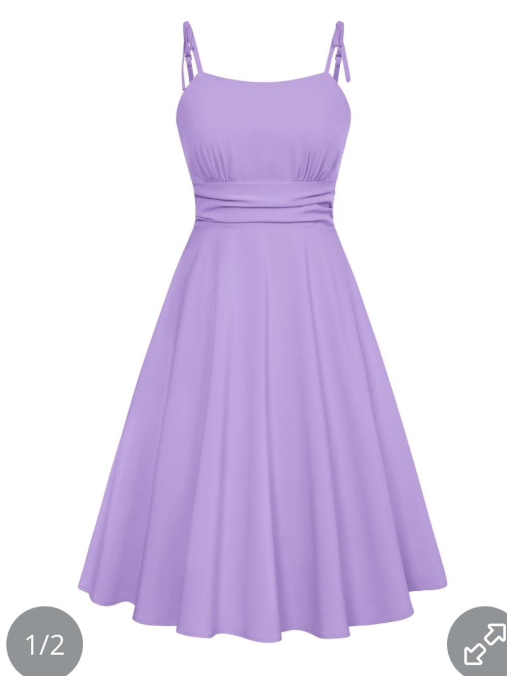 Lavender Midi Dress with Fitted Waist